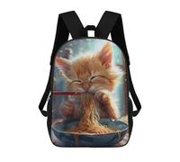 sinyumoney Cute Kitten Ramen Noodles Mochila Escolar Ligera Para Aeropuerto, Estudiantes Universitarios, Mochila Para Hombres, Mujeres Y Adolescentes 17inch