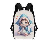 sinyumoney Cute Kitten Shark Costume Mochilas Escolares Mochilas Informales Mochilas De Día Bolsa Escolar Para Trabajo Y Viajes Para El Campus Viajes Al Aire Libre Deportes 17inch