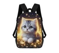 sinyumoney Cute Kitten with Fireflies Mochila Escolar Secundaria Informal Para Viajes, Bolsos Escolares Para Adolescentes, Chicas, Chicos, Mujeres Y Hombres 17inch