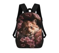 sinyumoney Cute Lion Cub Sleeping Mochila Escolar Infantil Impresa En 3D 17inch Mochilas Escolares Para Niños, Estilo Casual Y Moderno, Mochilas De Viaje De Alta Capacidad
