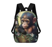 sinyumoney Cute Little Chimp Mochila Escolar Impresa En 3D 17inch Mochila Escolar Infantil Mochilas De Viaje Mochila Informal De Moda Para Niños Y Estudiantes
