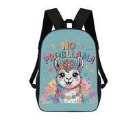 sinyumoney Cute Llama with Flowers - No Problama Mochila Grande Para Portátil Resistente Al Agua Para La Escuela - Perfecta Para Viajes, Trabajo Y Uso Diario 17inch