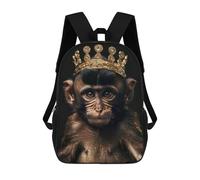 sinyumoney Cute Monkey King Mochila Escolar Para Niños Y Niñas, Mochila Informal De Viaje, Mochila De Gran Capacidad Para El Día A Día 17inch