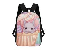 sinyumoney Cute Mouse in Cupcake Pastel Colors Mochila Escolar Para Niños Mochila Escolar Impresa En 3D Mochila Escolar De Moda Para Niños De Primaria Y Secundaria 17inch