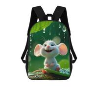 sinyumoney Cute Mouse in The Rain Mochilas Para Niños Mochila Escolar Mochila Escolar Impresa En 3D Para Niños Estudiantes De Primaria Y Secundaria 17inch