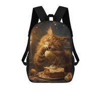 sinyumoney Cute Orange Tabby Cat Cake Mochila Escolar Para Niños, Mochila Escolar De Gran Capacidad Para Niños, Mochila Escolar 3D, Regalos Para Niños 17inch