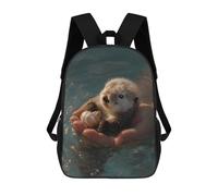 sinyumoney Cute Otter Pup in Hands Mochila Escolar Mochila Para Niñas Y Niños Mochilas De Gran Capacidad Mochilas Ligeras Para Niños Y Estudiantes 17inch