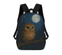 sinyumoney Cute Owl Under Moonlight Mochila Infantil, Mochila Escolar Infantil, Mochilas Escolares Impresas En 3D Para Niños Y Estudiantes Adolescentes 17inch