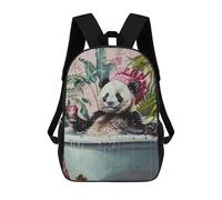 sinyumoney Cute Panda Bath Wine Glass Mochila Infantil De 17 Pulgadas, Mochila Escolar Con Estampado 3D De Dibujos Animados Para Niños Y Adolescentes.