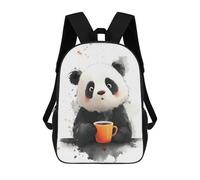 sinyumoney Cute Panda with Coffee Mochila Escolar Mochila Para Niños Impresa En 3D Mochilas Infantiles Para Niños Y Niñas Mochilas Escolares Mochilas De Viaje Para Niños 17inch