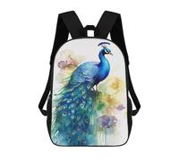 sinyumoney Cute Peacock Watercolor Mochila Escolar Infantil Impresa En 3D Para Niños, Mochila De Viaje De Alta Capacidad, Mochilas Para Libros De 17 Pulgadas Para Niños