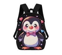 sinyumoney Cute Penguin Bowtie Mochila Escolar Impresa En 3D Para Niños 17inch Mochilas Para Niños Y Niñas, Mochilas Escolares Para Niños, Mochilas De Viaje