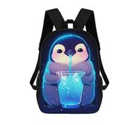 sinyumoney Cute Penguin Drinking Mochila Escolar Infantil Impresa En 3D Para Niños, Mochilas De Viaje De Alta Capacidad, Bolsas Para Libros, Mochila Escolar Infantil 17inch