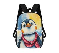 sinyumoney Cute Penguin in Winter Mochila Escolar Para Niños, Mochila Escolar Impresa En 3D Para Estudiantes De Primaria Y Secundaria 17inch