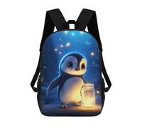 sinyumoney Cute Penguin Luminous Glow Mochila Con Bolsillo Mochilas Impresas En 3D, Mochilas De Viaje, Mochilas Para Libros, Mochila Escolar Para Niños 17inch