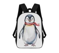 sinyumoney Cute Penguin Watercolor Mochila Escolar Infantil De 17 Pulgadas, Mochila Escolar Impresa En 3D Para Niños De Primaria Y Secundaria