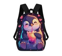 sinyumoney Cute Penguin with Drink Mochila Escolar Impresa En 3D Para Niños, Mochila Escolar, Mochilas De Viaje, Bolso Informal De Moda Para Niños Y Estudiantes 17inch