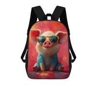 sinyumoney Cute Pig in Sunglasses Mochilas Infantiles Mochila Escolar Mochila Impresa En 3D Para Niños Mochilas De Viaje Bolsas Para Libros Mochila Escolar Para Niños 17inch
