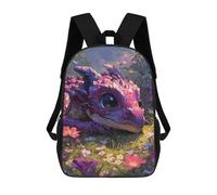 sinyumoney Cute Pink Dragon in Flower Meadow Mochila Escolar Infantil Impresa En 3D Para Niños, Mochilas De Viaje De Alta Capacidad, Bolsas Para Libros, Mochila Escolar Infantil 17inch