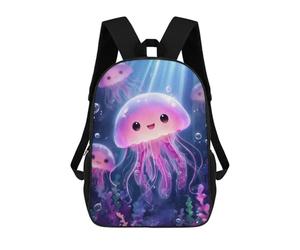 sinyumoney Cute Pink Jellyfish Cartoon Illustration Mochila Escolar, Mochila De Negocios, Mochila Impermeable Para Adolescentes, Niños, Mujeres Y Hombres 17inch