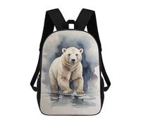 sinyumoney Cute Polar Bear Watercolor Mochila Escolar Infantil Impresa En 3D 17inch Mochilas Escolares Para Niños, Estilo Casual Y Moderno, Mochilas De Viaje De Alta Capacidad
