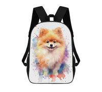 sinyumoney Cute Pomeranian Spitz Dog Mochila Escolar De Moda Para Papelería, Impermeable, Informal, Para El Campus, Actividades Al Aire Libre, Viajes Y Deportes 17inch