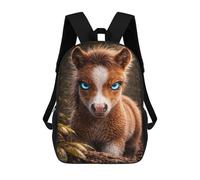 sinyumoney Cute Pony with Blue Eyes Portrait Mochila Escolar Secundaria Informal Para Viajes Para Niños/niñas/adolescentes 17inch