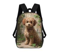 sinyumoney Cute Poodle Dog Portrait Mochila Escolar Infantil De 17 Pulgadas, Mochila Escolar Impresa En 3D Para Niños De Primaria Y Secundaria