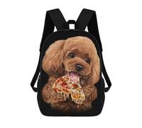 sinyumoney Cute Poodle Love Pizza Mochila Escolar Infantil Impresa En 3D Para Niños, Mochila De Viaje De Alta Capacidad, Bolsas Para Libros, Mochila Escolar Infantil 17inch
