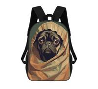 sinyumoney Cute Pug Blanket Pixel Art Mochila Escolar Infantil Impresa En 3D Para Niños, Mochilas De Viaje, Bolsas Para Libros, Mochila Escolar Infantil 17inch