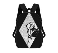 sinyumoney Cute Pug Dog Mochila Escolar Para Niñas Y Niños, Mochilas De Gran Capacidad, Mochilas Ligeras Para Niños Y Estudiantes 17inch