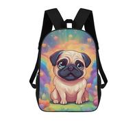 sinyumoney Cute Pug Mochila Escolar Para Niños De 17 Pulgadas, Mochila Informal De Viaje Para Niños Y Niñas, Mochila De Gran Capacidad Para El Día A Día 17inch