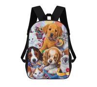 sinyumoney Cute Puppies And Kittens Party Mochilas Informales Para Niños, Mochila Escolar Para Adolescentes, Niñas Y Niños, Mochilas Para Libros 17inch