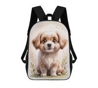 sinyumoney Cute Puppy Watercolor Mochilas Para Niños Mochila Escolar De Moda Mochila Escolar Impresa En 3D Para Niños Estudiantes De Primaria Y Secundaria 17inch