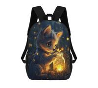 sinyumoney Cute Puppy with Fireflies Mochila Infantil Escolar Para Niños Con Estampado 3D De Dibujos Animados, Mochila Escolar Para Estudiantes, Mochila Para Portátil Para Niños Y Niñas 17inch