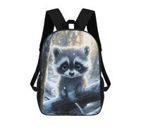 sinyumoney Cute Raccoon in Winter Mochila Infantil, Mochila Escolar Para Niños, Mochila Escolar Infantil Con Estampado 3D De Dibujos Animados, Mochila De Gran Capacidad Para Niños Y Niñas 17inch