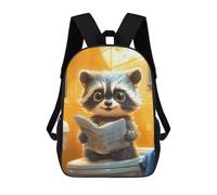 sinyumoney Cute Raccoon Reading Newspaper Toilet Funny Mochilas Impresas En 3D Para Niños, Mochila Escolar, Mochila De Moda Para Niños De Primaria Y Secundaria 17inch