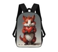 sinyumoney Cute Red Heart Holding Animal Mochila Escolar Para El Trabajo, Negocios, Universidad Y Escuela Para Hombres, Mujeres Y Adolescentes 17inch