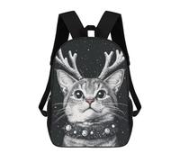 sinyumoney Cute Reindeer Cat Mochilas Informales Para Niños, Mochila Escolar Para Adolescentes, Niñas Y Niños, Mochilas Para Libros 17inch