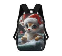 sinyumoney Cute Reindeer in A Bath Christmas Mochila Escolar Impresa En 3D Mochila Escolar De Moda Para Niños Mochilas Para Niños Estudiantes De Secundaria 17inch