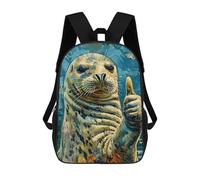 sinyumoney Cute Seal Mochilas Impresas En 3D Para Niños, Mochila Escolar, Mochila Informal Para Exteriores, Mochila Informal De Moda Para Niños, Lindas Bolsas De Viaje 17inch