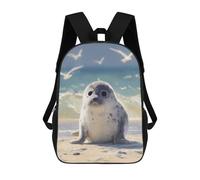sinyumoney Cute Seal Pup on Beach Mochilas Para Niños Mochila Escolar Mochila Escolar Impresa En 3D Para Niños Estudiantes De Primaria Y Secundaria 17inch