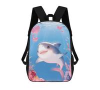 sinyumoney Cute Shark in Live Underwater Mochila Escolar Para Niñas 17inch Mochila Informal Ligera Para Niños Y Niñas, Ideal Para Estudiantes De Secundaria