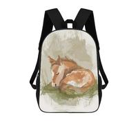 sinyumoney Cute Sleeping Baby Horse Nursery Illustration Mochila Escolar Para Niños, Mochila Escolar De Gran Capacidad Para Niños, Mochila Escolar 3D, Regalos Para Niños 17inch