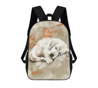 sinyumoney Cute Sleeping Golden Retriever Pup Nursery Illustration Digital Art Mochila Escolar Impresa En 3D Para Niños Y Niñas, Mochila Para Portátil Para Niños/estudiantes/adultos 17inch