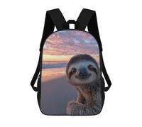 sinyumoney Cute Sloth at Sunset Beach Mochila Escolar Impresa En 3D Para Niños Y Niñas, Mochila Para Portátil Para Niños/estudiantes/adultos 17inch