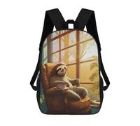 sinyumoney Cute Sloth Coffee Morning Mochilas Para Niños Y Estudiantes, Mochilas Escolares Impresas En 3D, Mochilas Para Estudiantes De Primaria Y Secundaria Para Niños Y Niñas 17inch