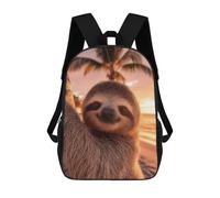 sinyumoney Cute Sloth on A Tropical Beach Sunset Mochila Infantil, Mochila Escolar Infantil, Mochilas Escolares Impresas En 3D Para Niños Y Estudiantes Adolescentes 17inch