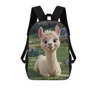 sinyumoney Cute Smiling Llama Mochila Escolar Infantil De 17 Pulgadas Con Estampado 3D De Películas De Anime Para Niños, Mochila De Viaje, Mochila Escolar Infantil