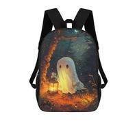 sinyumoney Cute Spooky Ghost Holding A Lantern Mochilas Escolares Para Ordenador Para El Colegio/trabajo/viajes Para Niñas, Niños Y Adolescentes 17inch